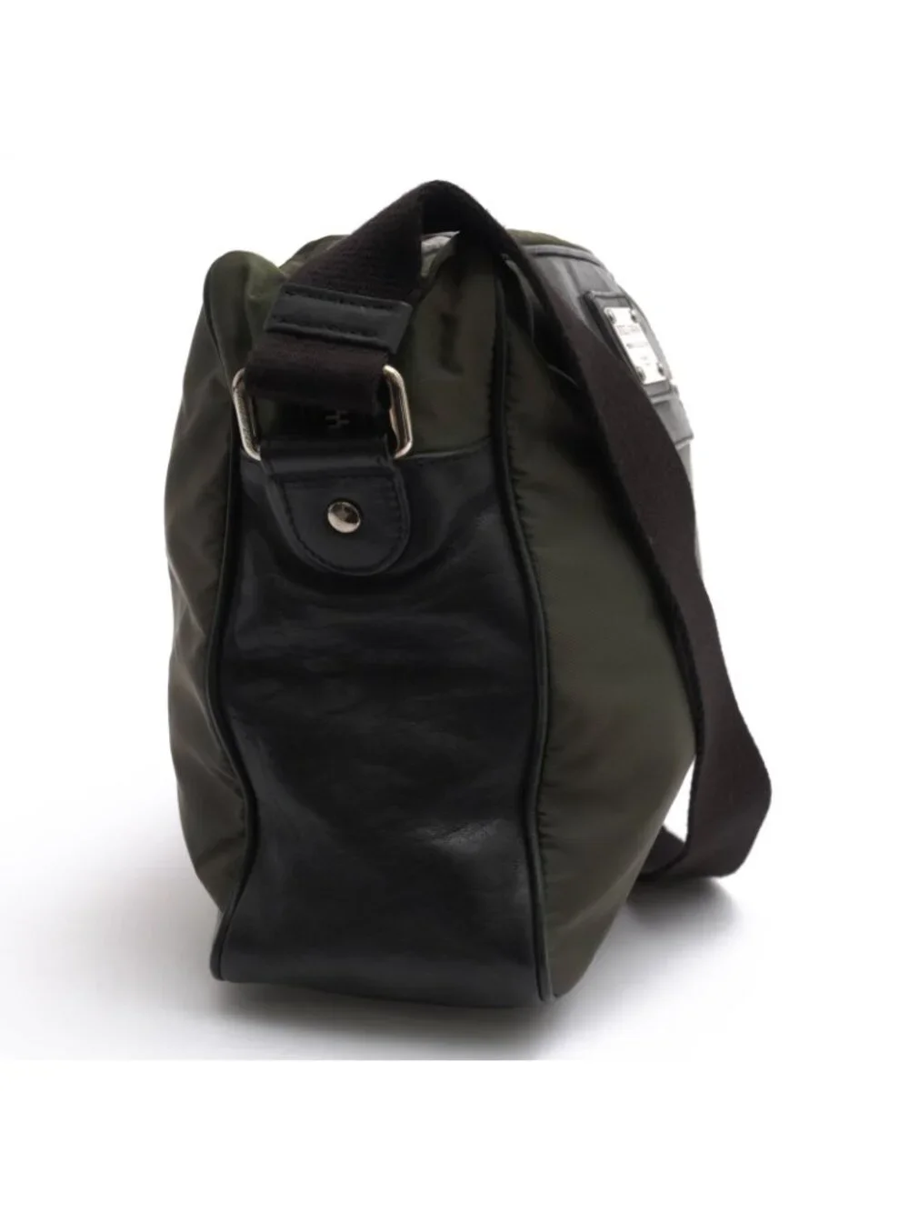 Dolce & Gabbana Shoulder Bag Nylon Leather Olive Khaki